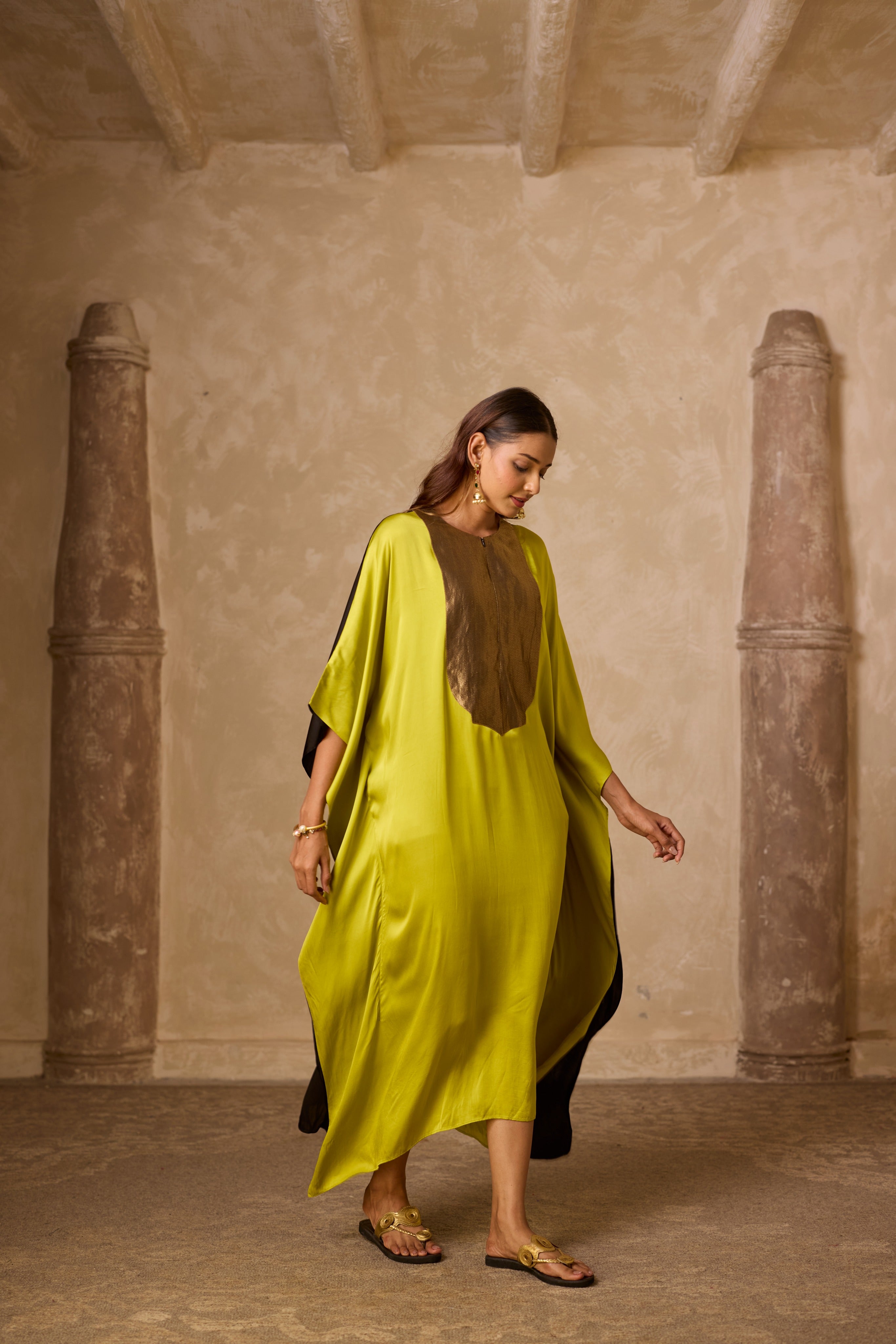 HAAR KAFTAN LIME GREEN & BLACK