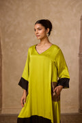 POKET HEENA KAFTAN SET LIME & BLACK
