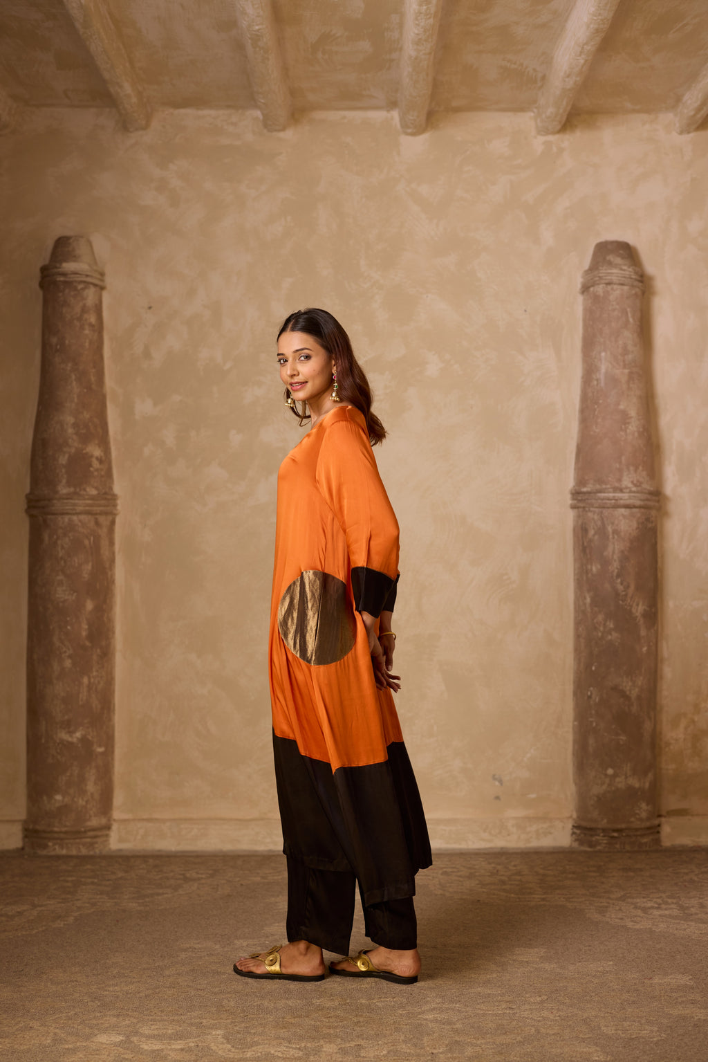 POKET HEENA KAFTAN SET RUST & BLACK