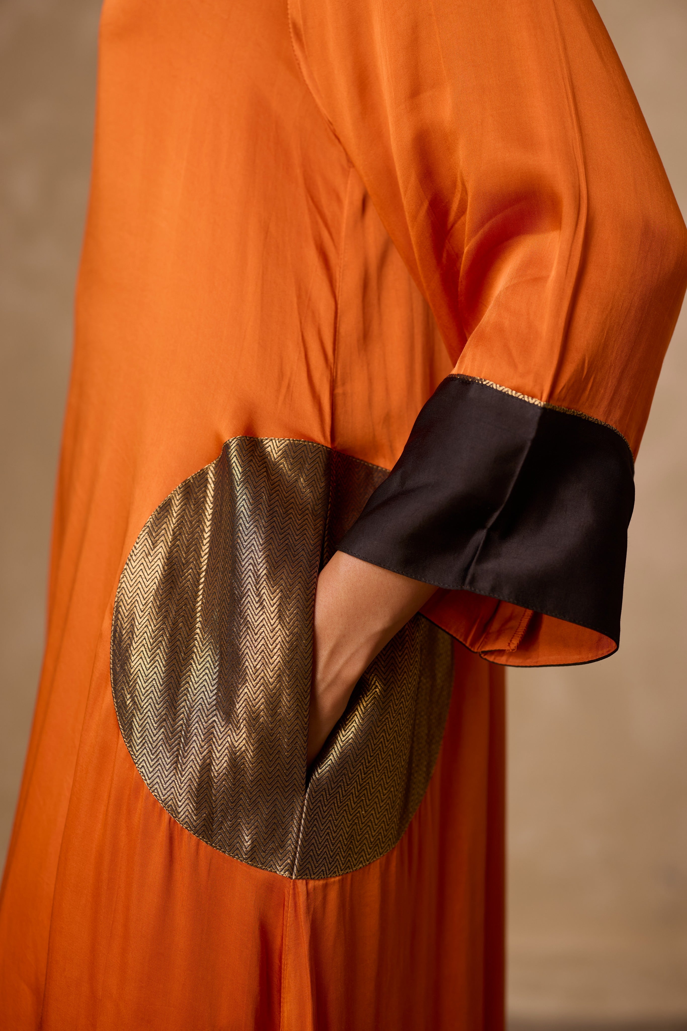 POKET HEENA KAFTAN SET RUST & BLACK