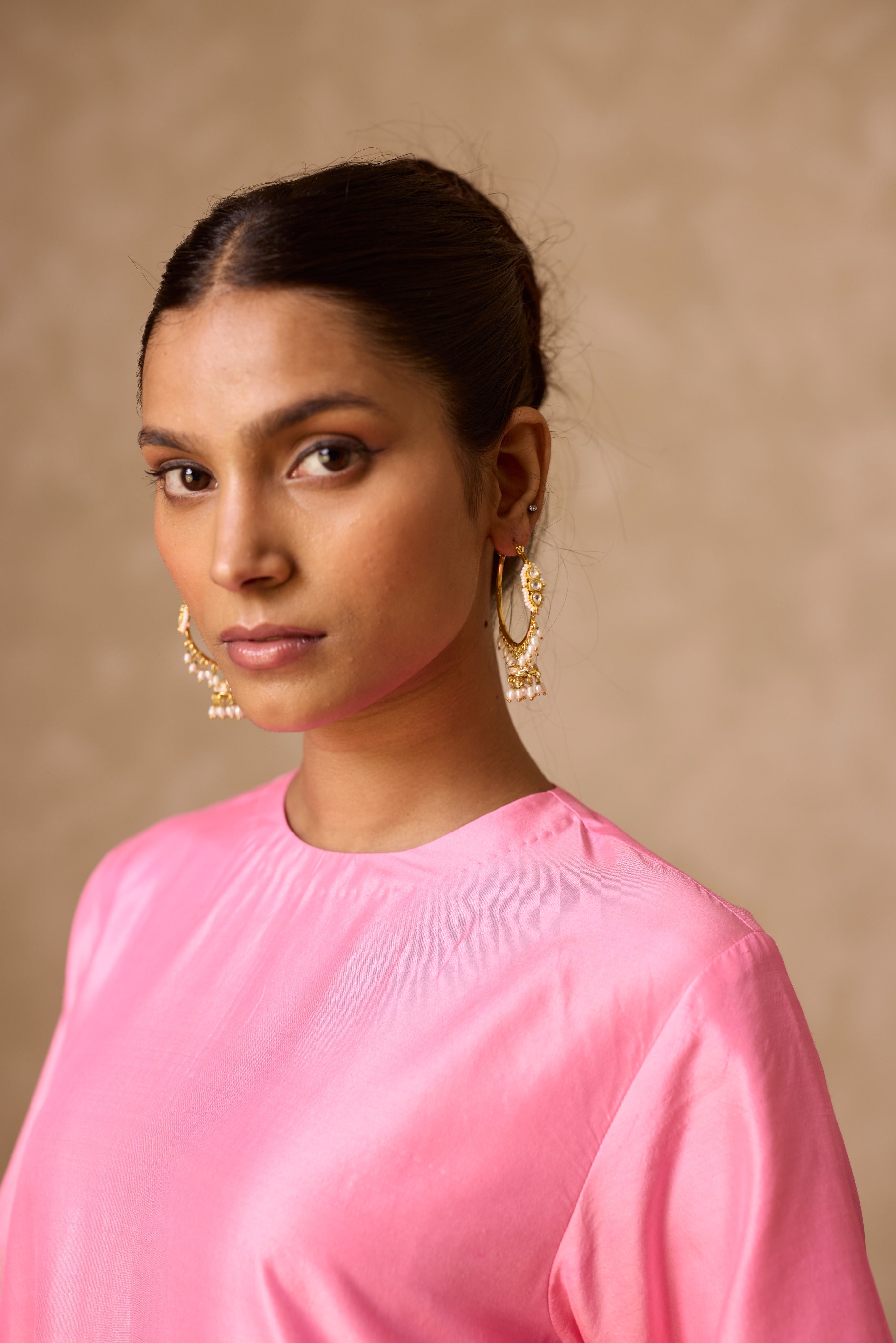 ADA SILK KURTA SET PINK