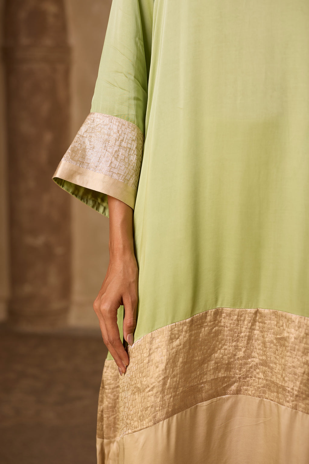HEENA KAFTAN SET PISTA GREEN
