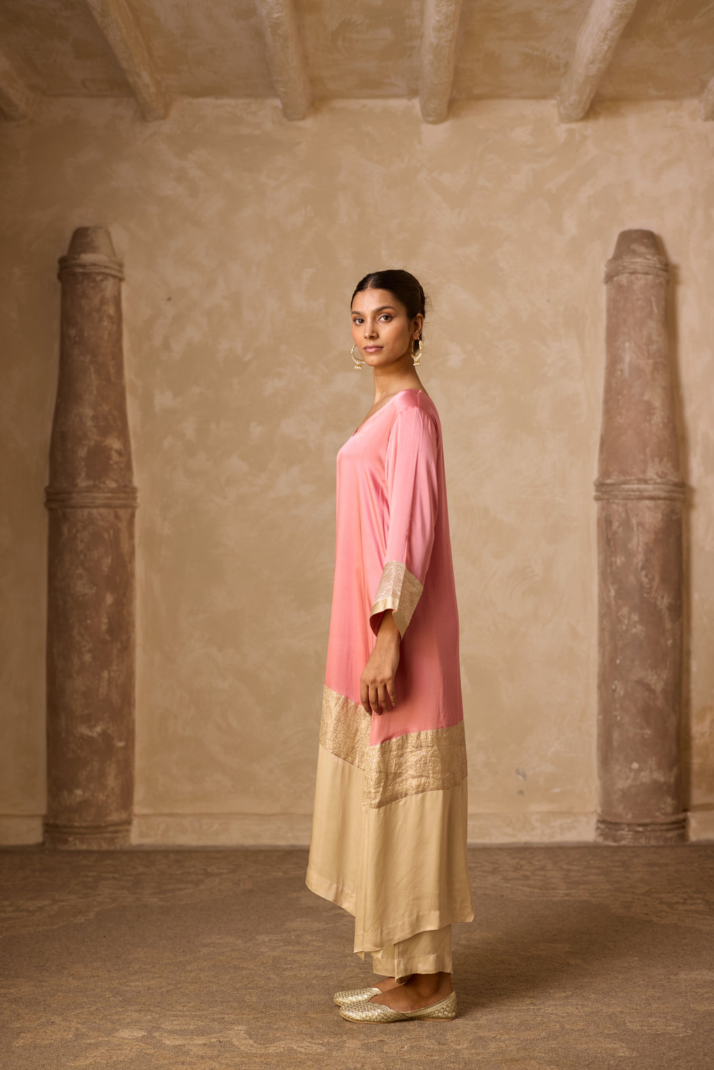 HEENA KAFTAN SET DULL ROSE