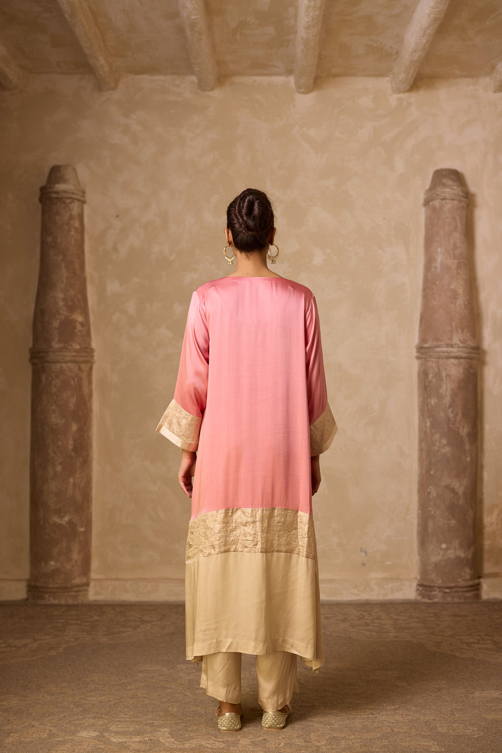 HEENA KAFTAN SET DULL ROSE