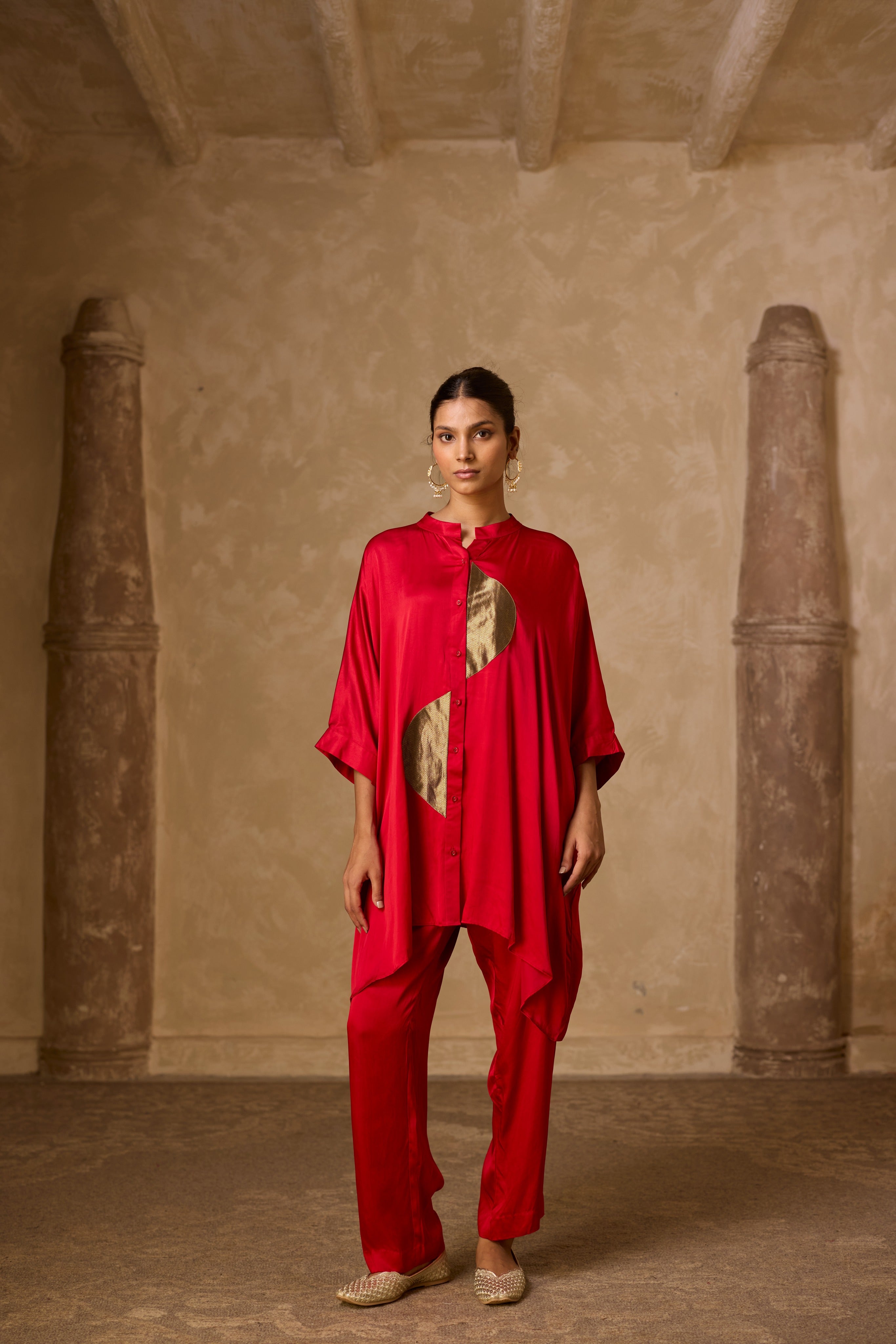 ZOHA ANTI  FIT SHIRT RED SET