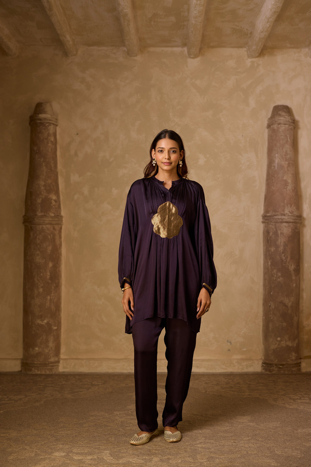 BASANTI KURTA SET DEEP PURPLE