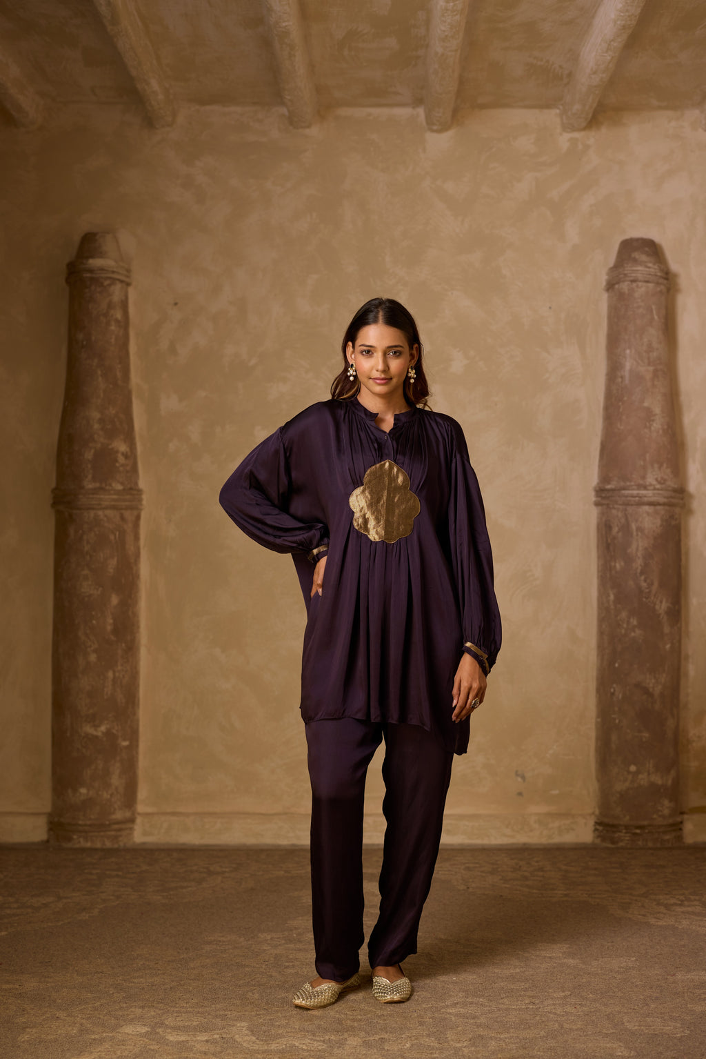 BASANTI KURTA SET DEEP PURPLE