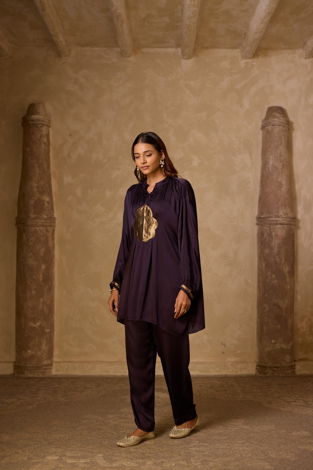 BASANTI KURTA SET DEEP PURPLE