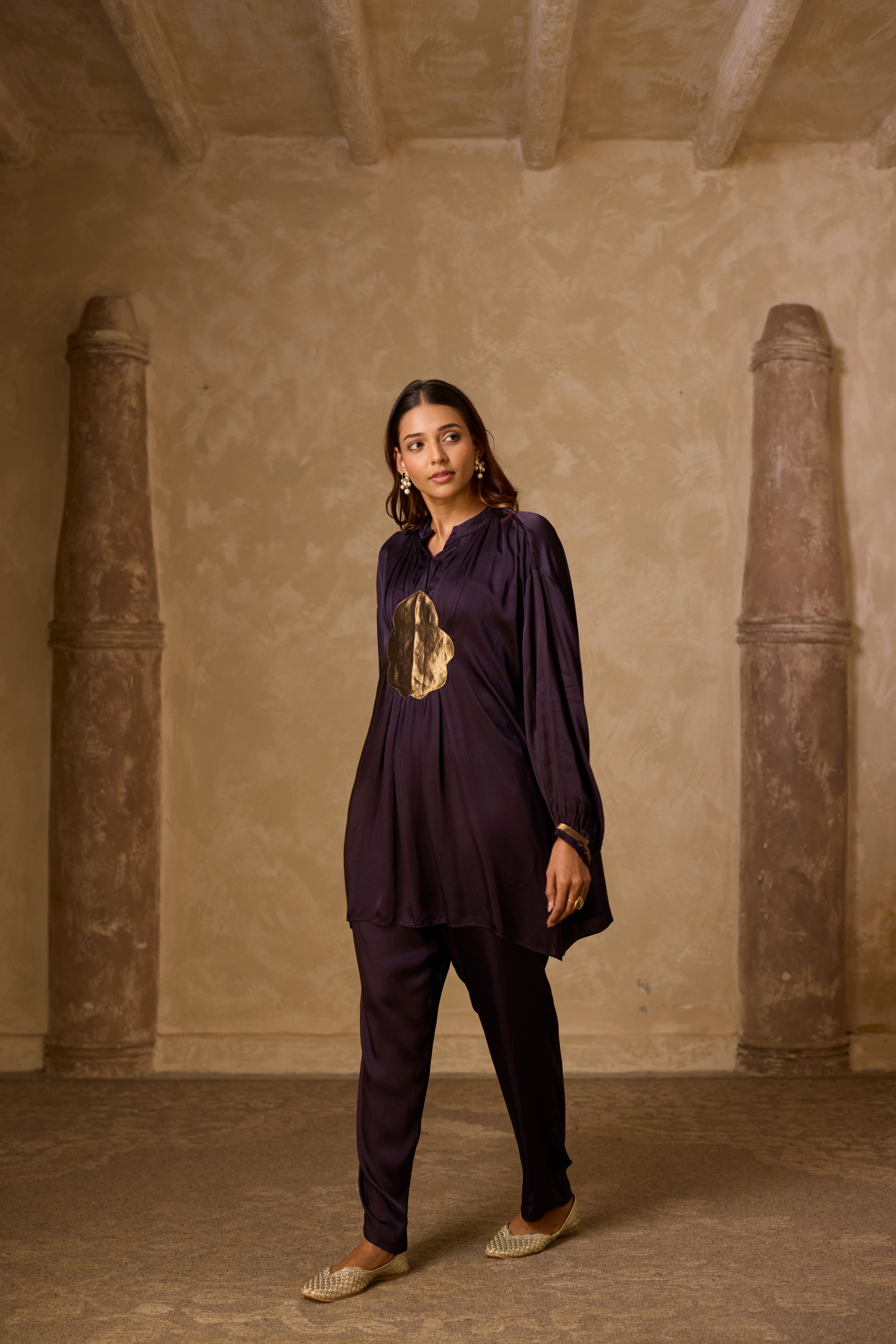 BASANTI KURTA SET DEEP PURPLE