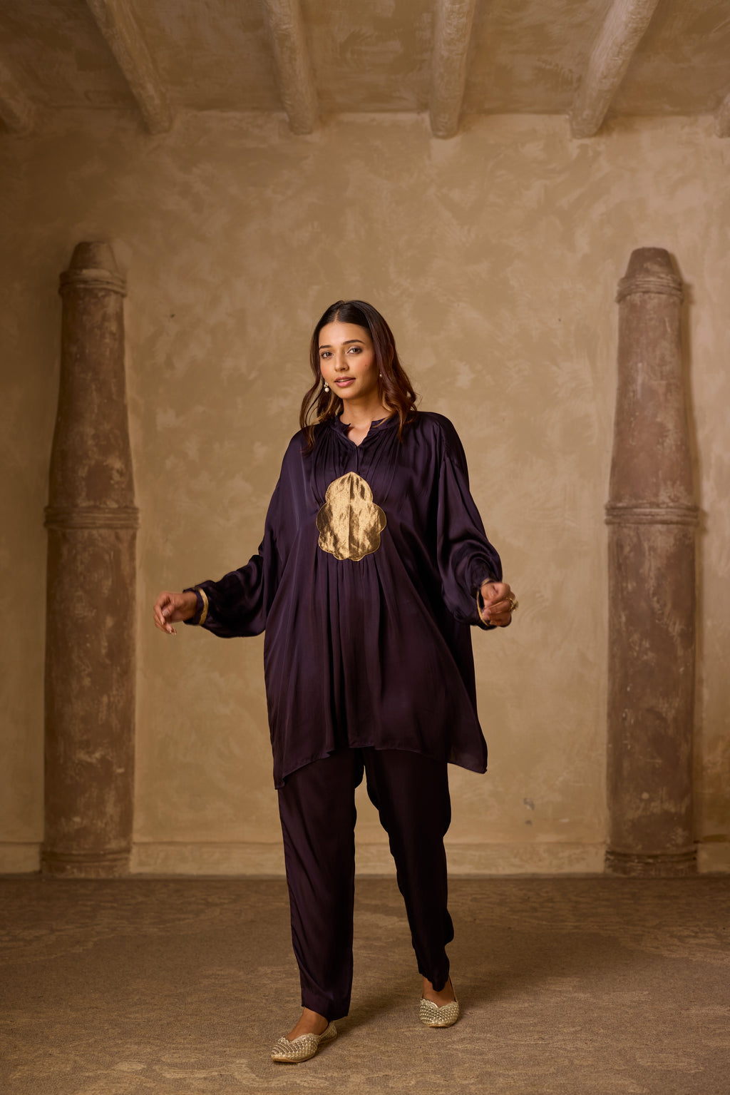 BASANTI KURTA SET DEEP PURPLE