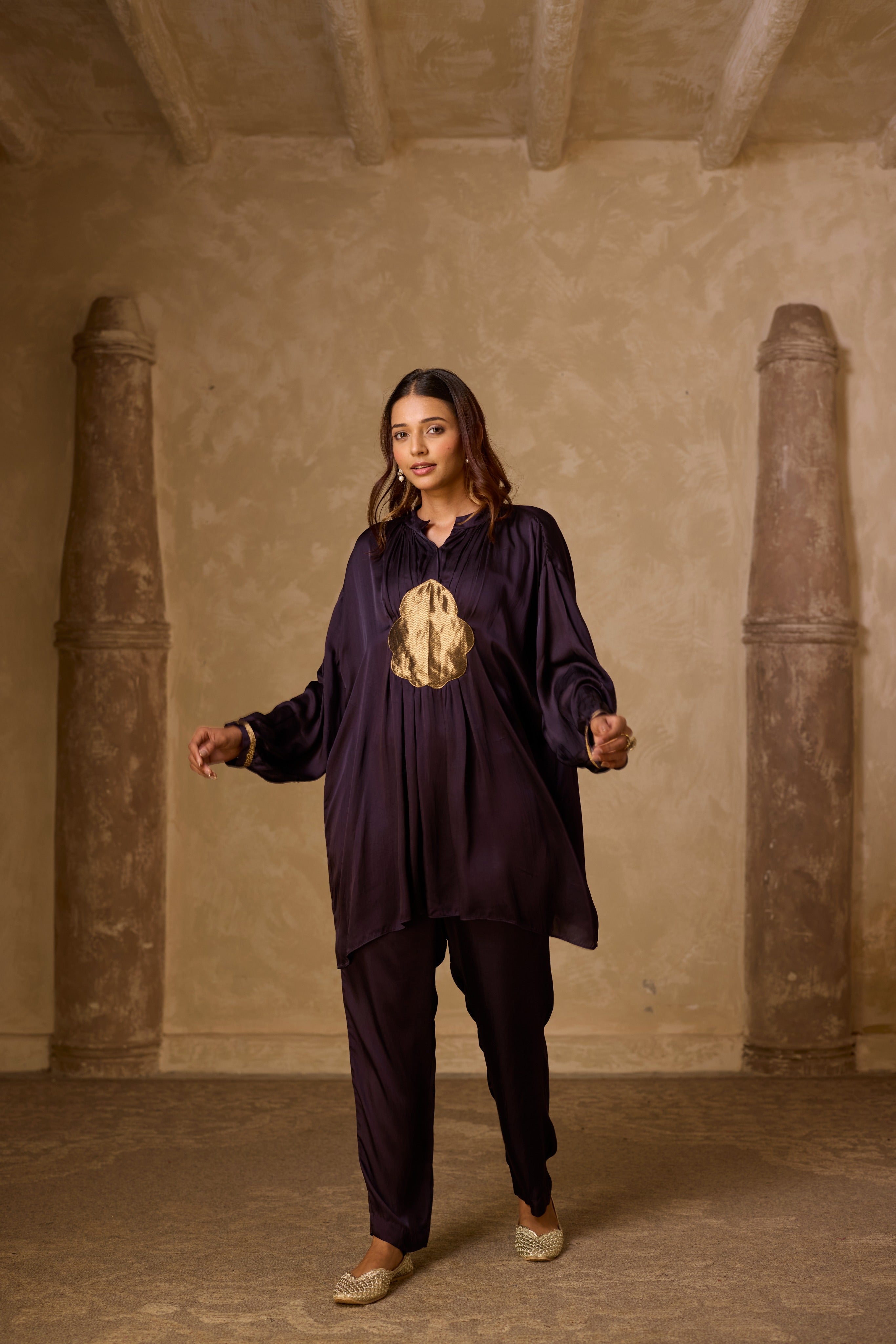 BASANTI KURTA SET DEEP PURPLE