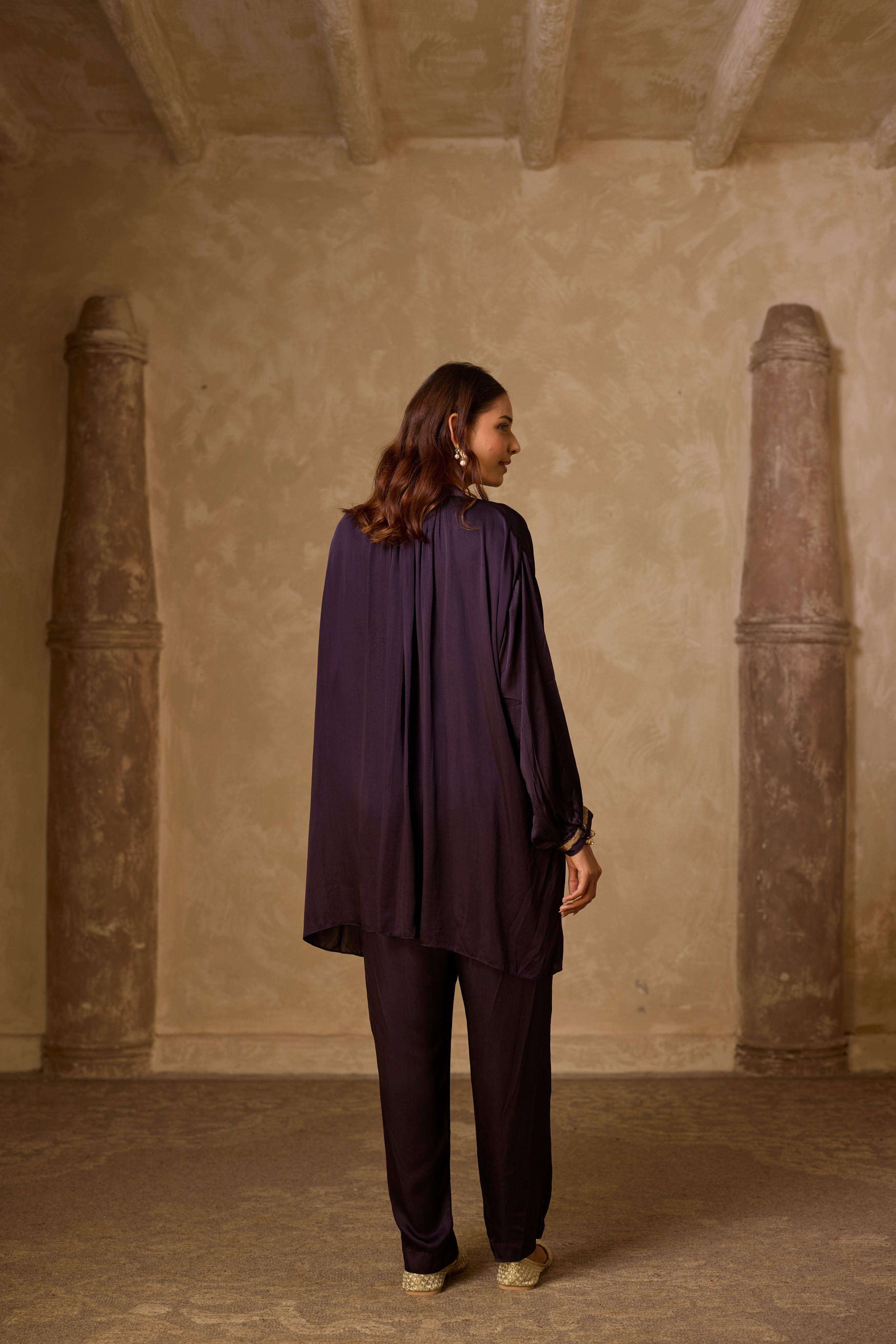 BASANTI KURTA SET DEEP PURPLE