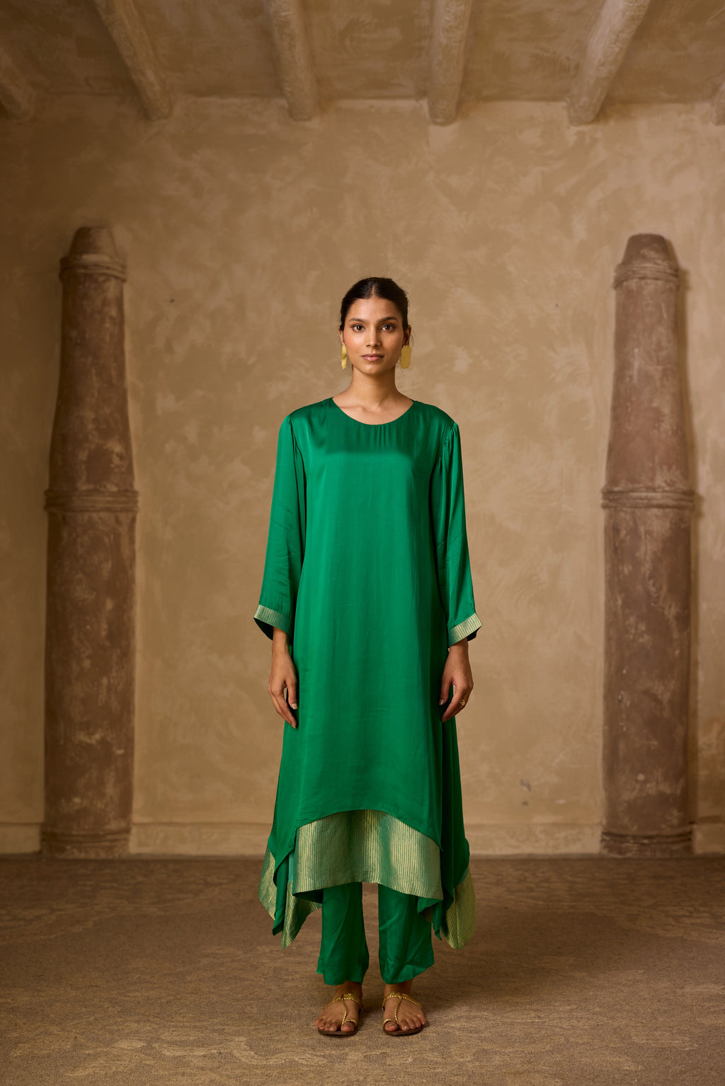 CHAMELI DRESS GREEN (SET OF TWO PCS)
