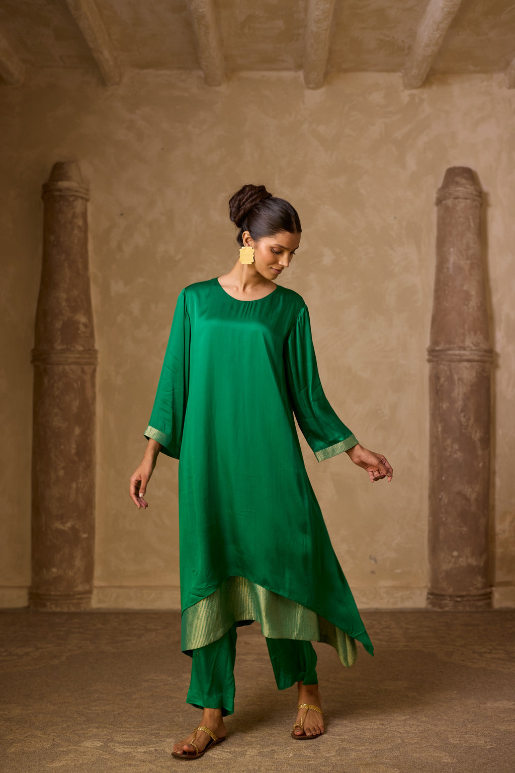 CHAMELI DRESS GREEN (SET OF TWO PCS)