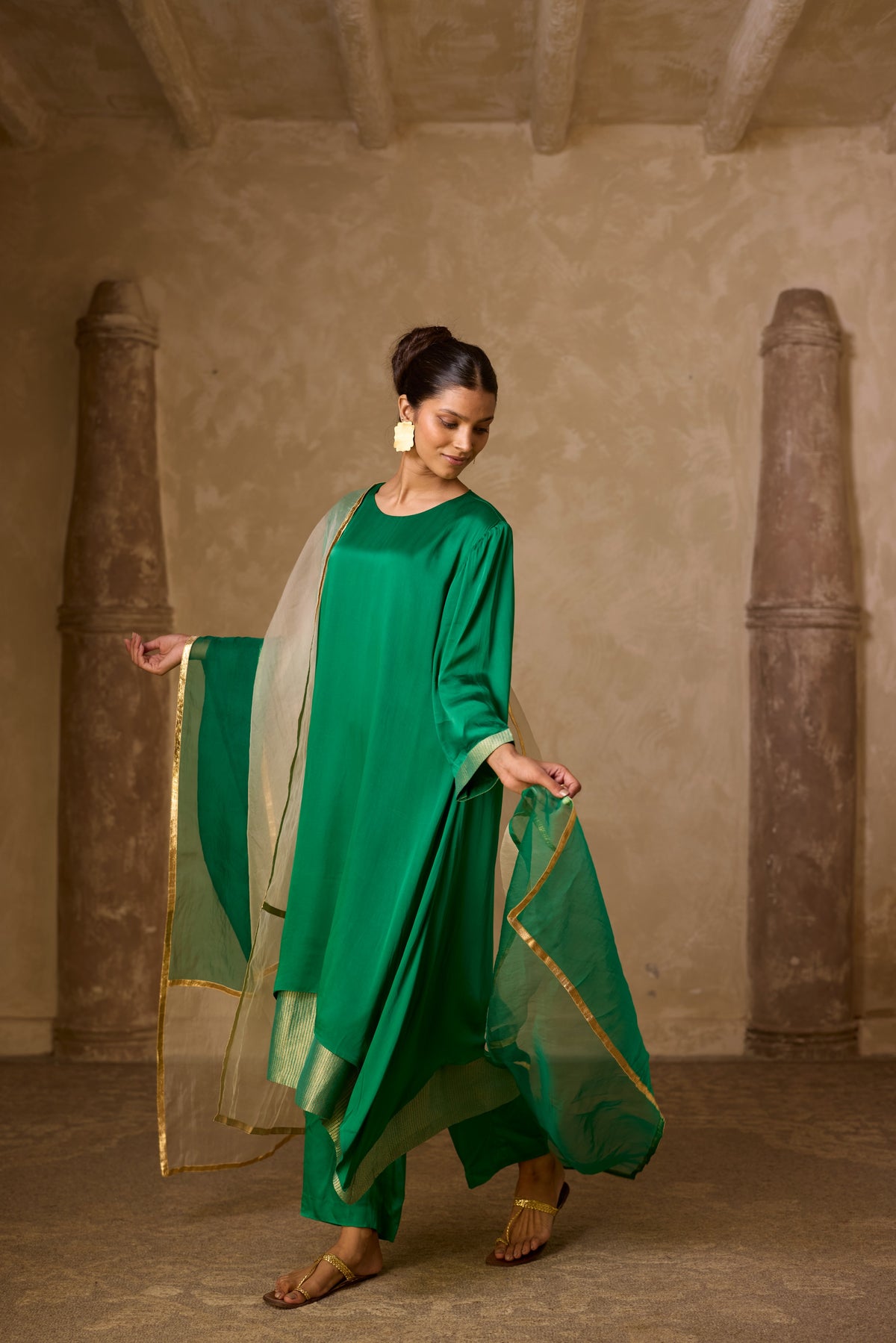 CHAMELI DRESS GREEN (SET OF TWO PCS)