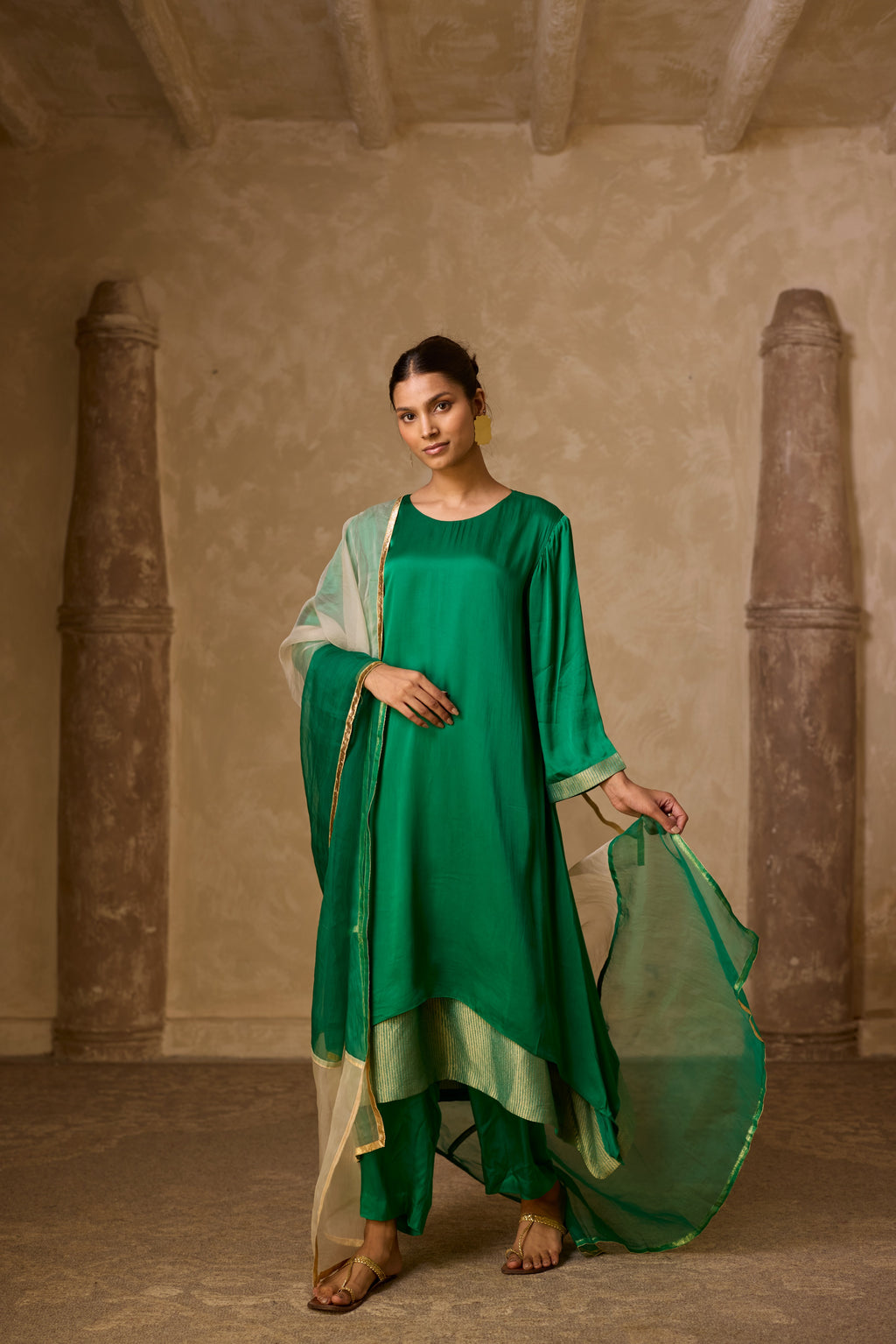 CHAMELI DRESS GREEN (SET OF TWO PCS)