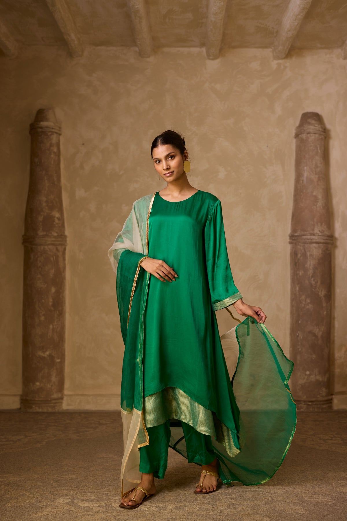CHAMELI DRESS GREEN (SET OF TWO PCS)