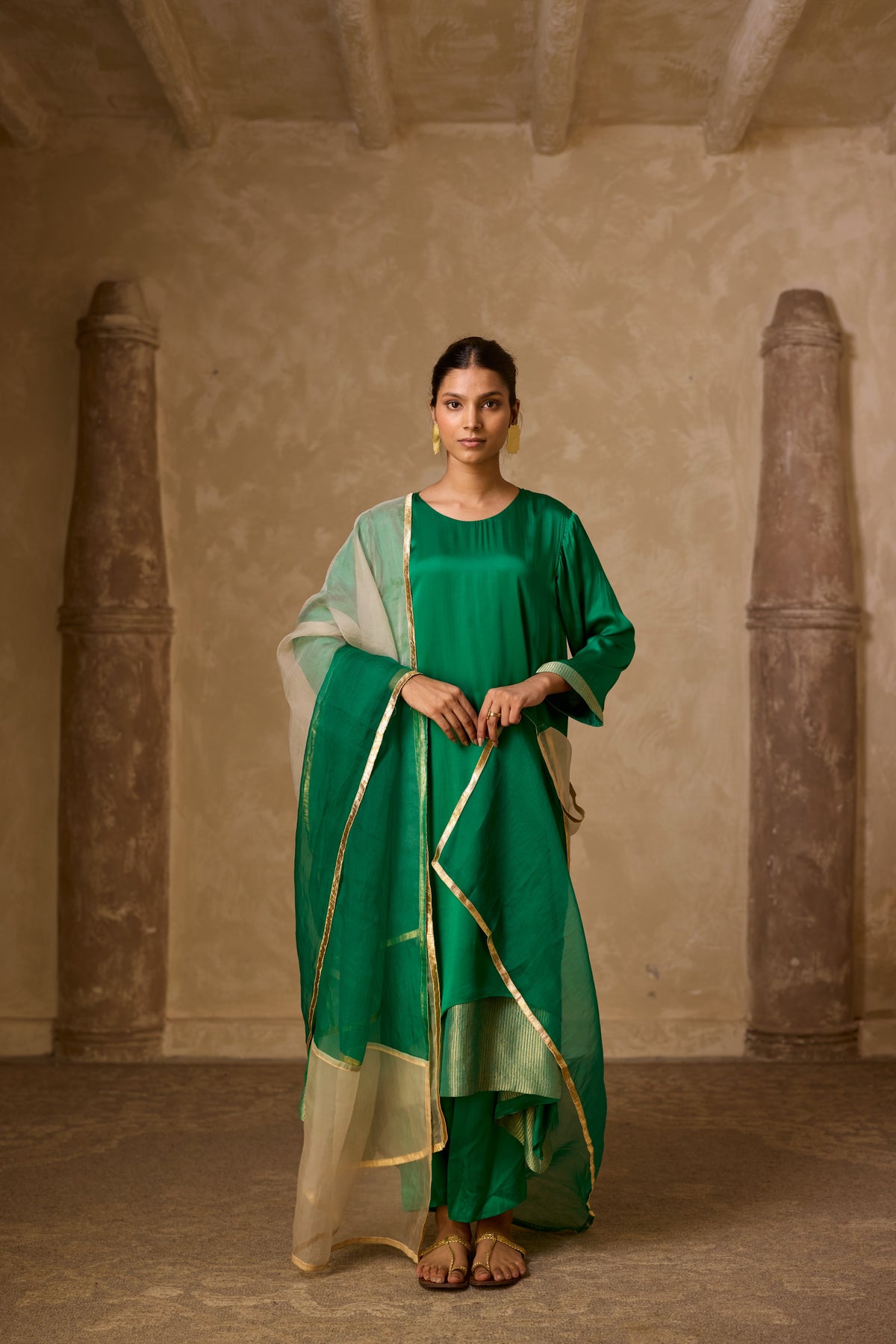 CHAMELI DRESS GREEN (SET OF TWO PCS)