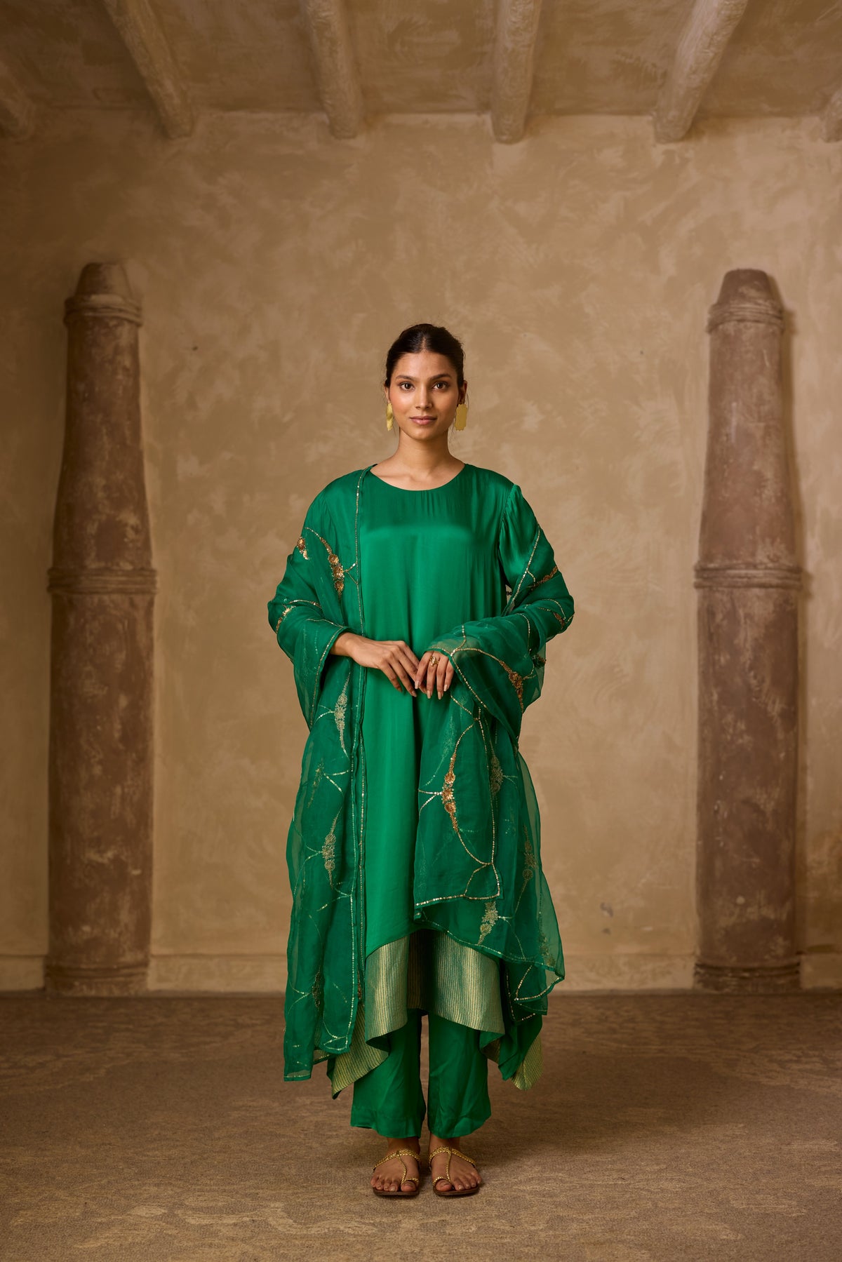 CHAMELI DRESS GREEN (SET OF TWO PCS)