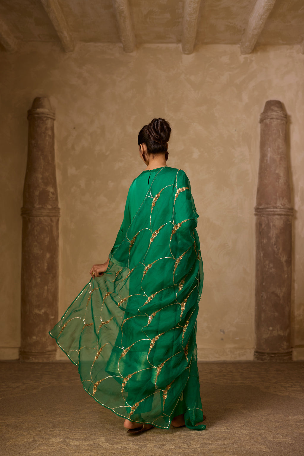CHAMELI DRESS GREEN (SET OF TWO PCS)