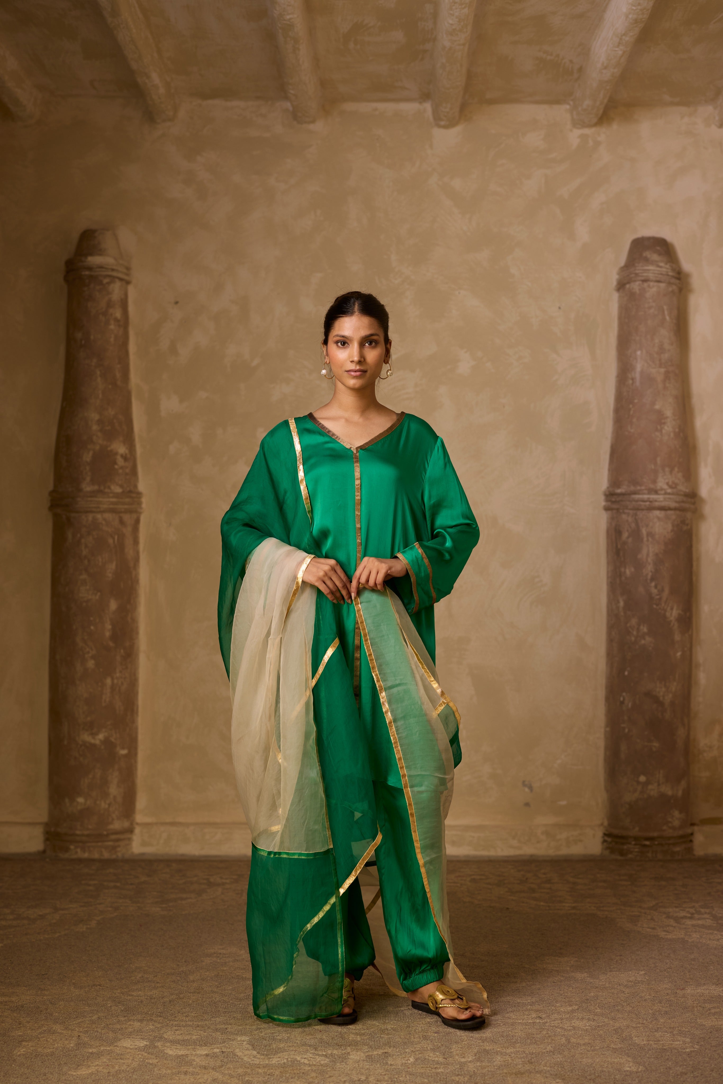 AZRA KURTA SET GREEN