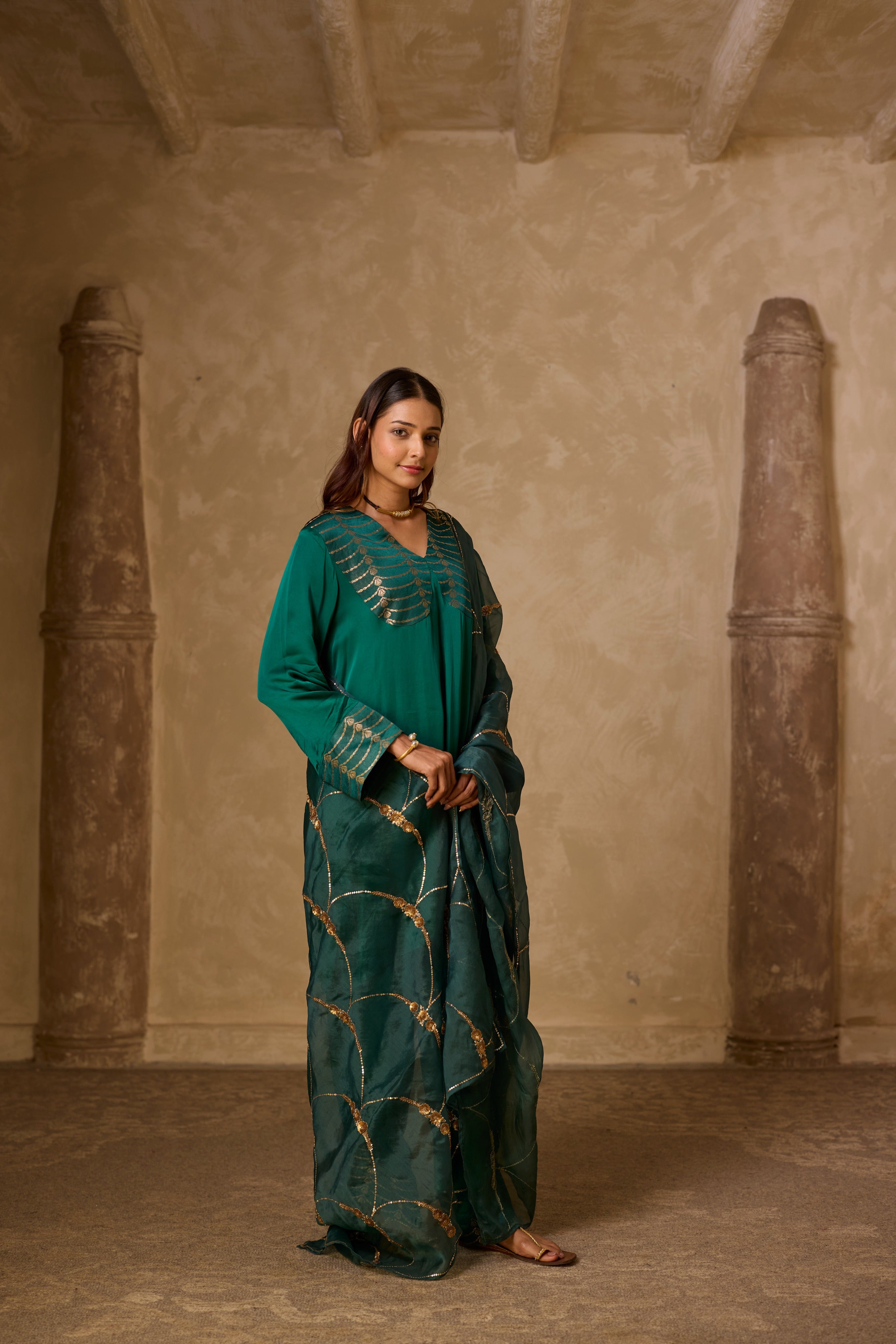 NAAZ FARSHI SET GREEN
