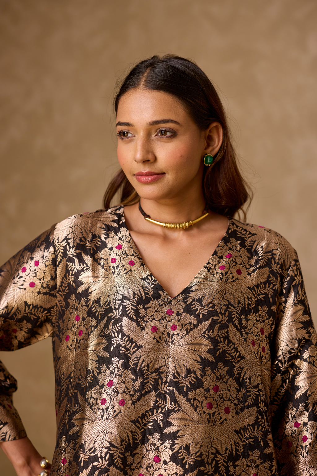 HAZARA KURTA WITH PLAIN PANT SET (SET OF TWO)