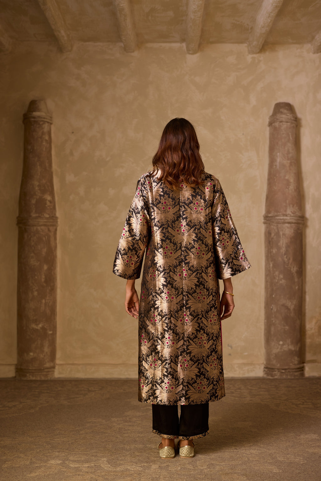 HAZARA KURTA WITH PLAIN PANT SET (SET OF TWO)