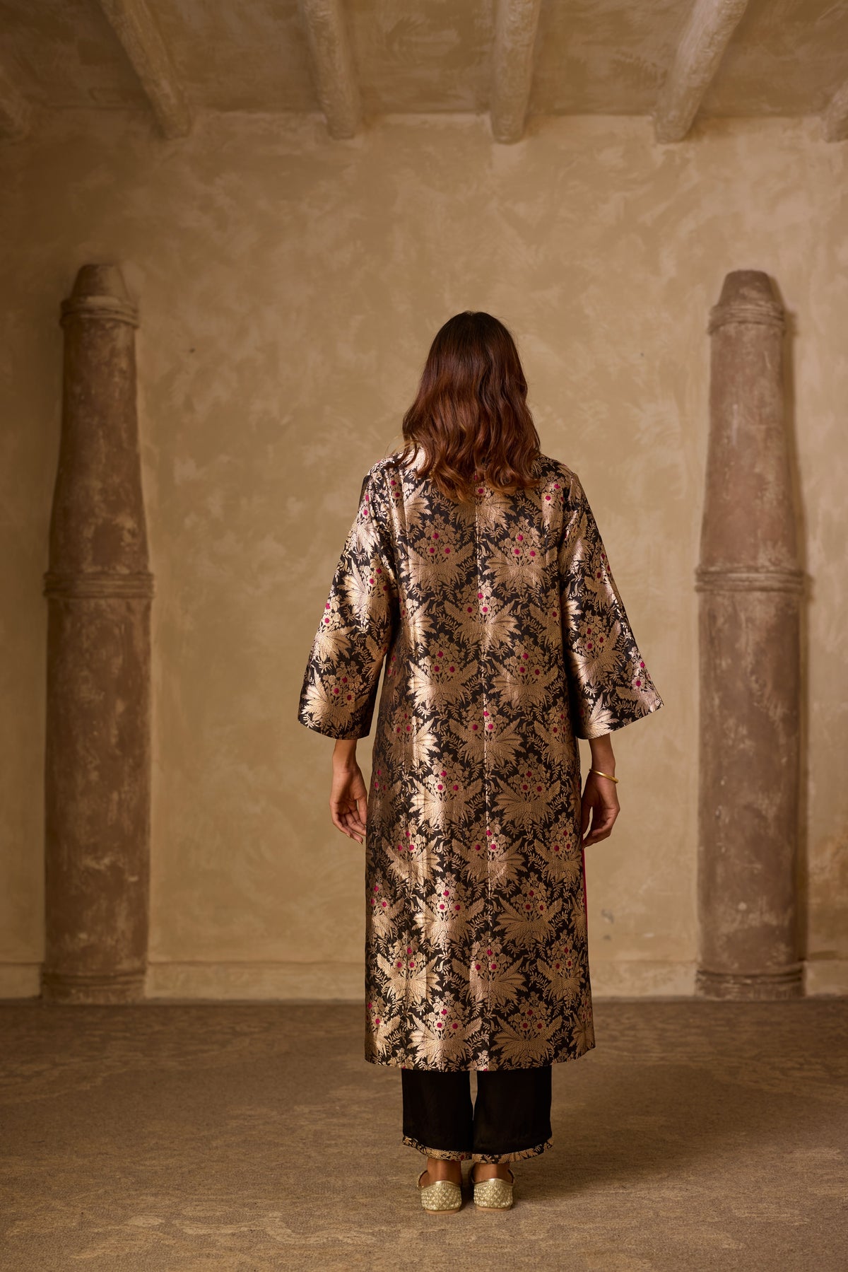 HAZARA KURTA WITH PLAIN PANT SET (SET OF TWO)