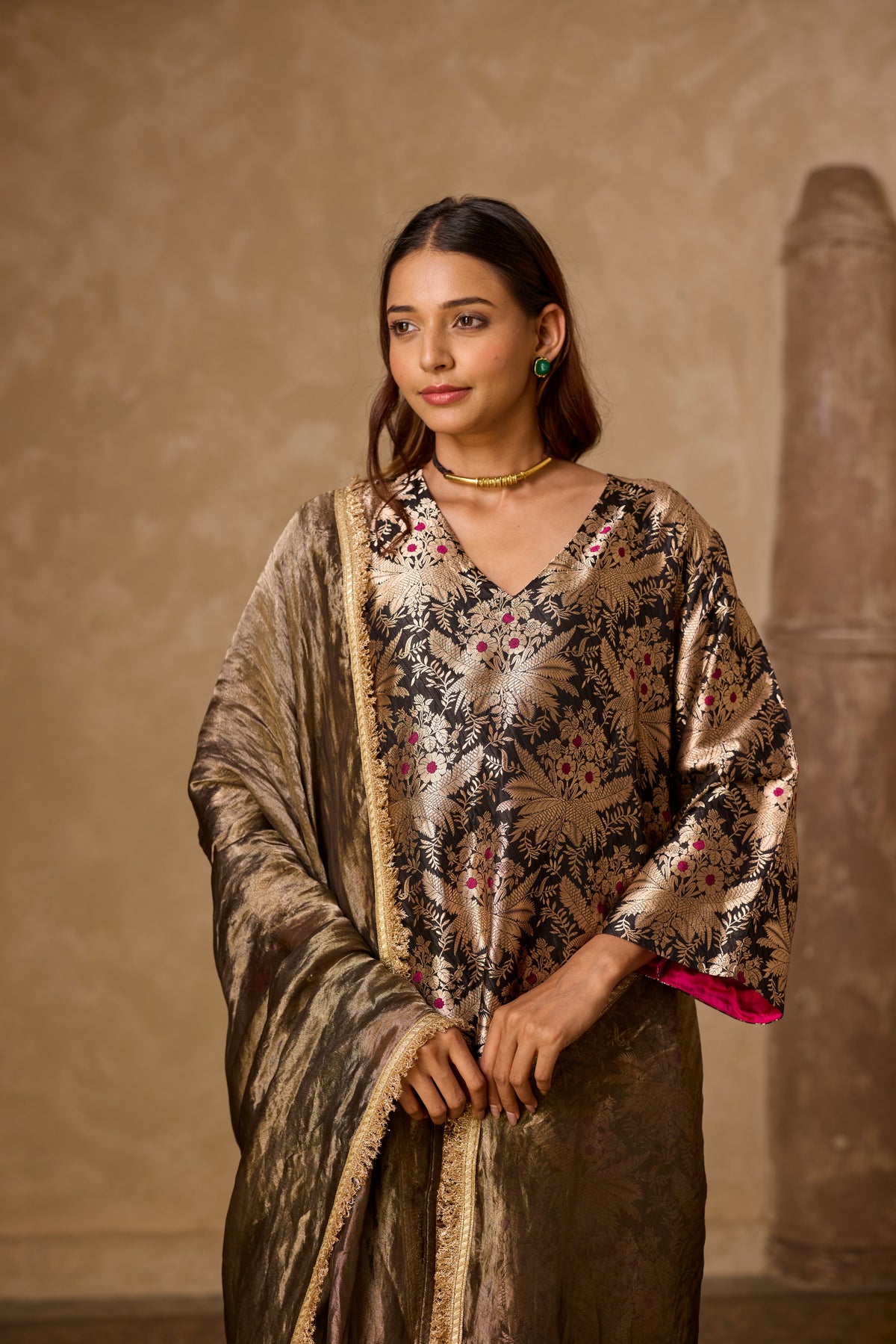 HAZARA KURTA WITH PLAIN PANT SET (SET OF TWO)