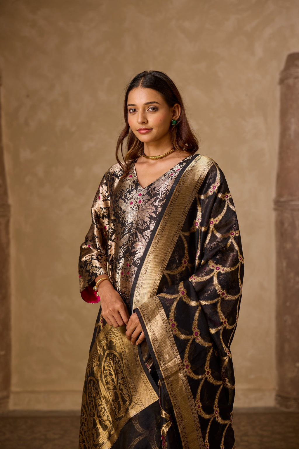 HAZARA KURTA WITH PLAIN PANT SET (SET OF TWO)
