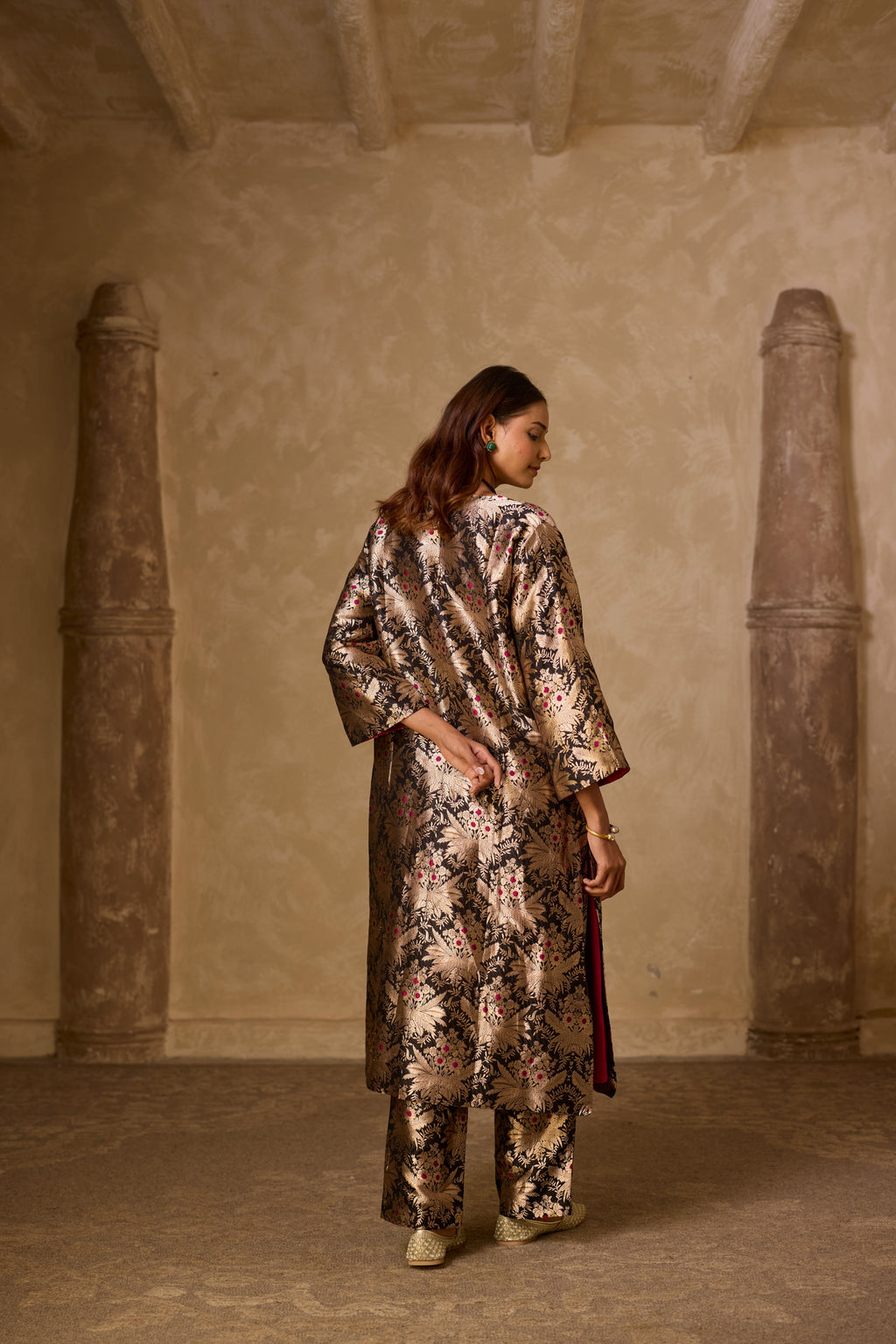 HAZARA BROCADE SET BLACK