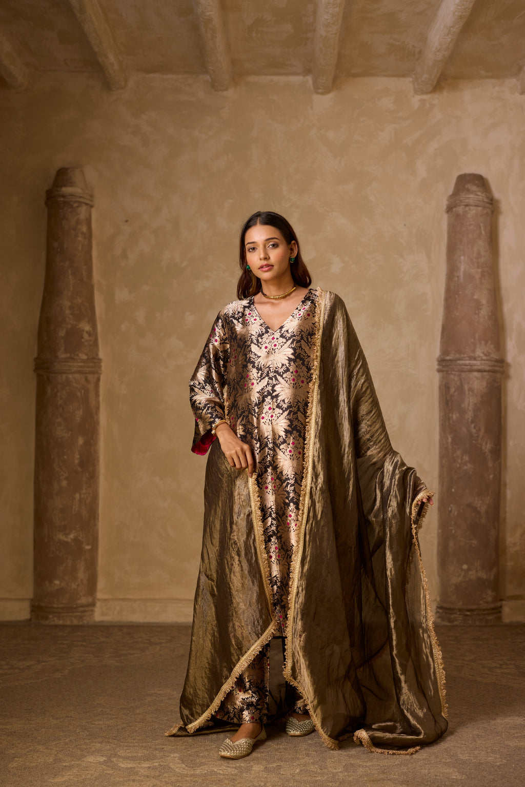 HAZARA BROCADE SET BLACK