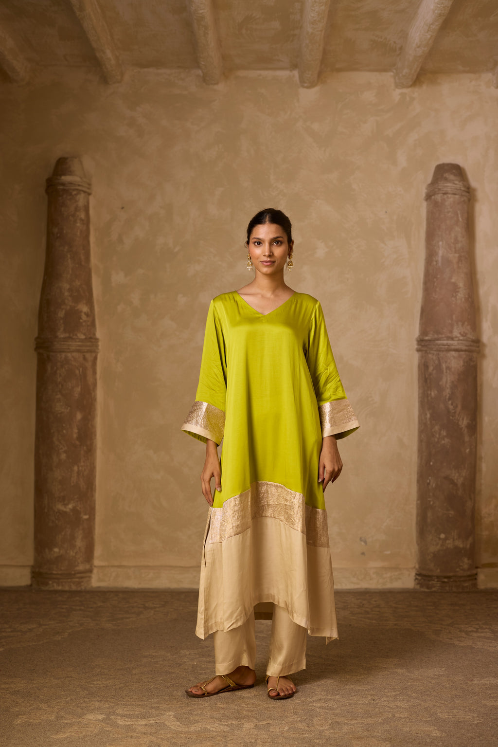 HEENA KAFTAN SET LIME