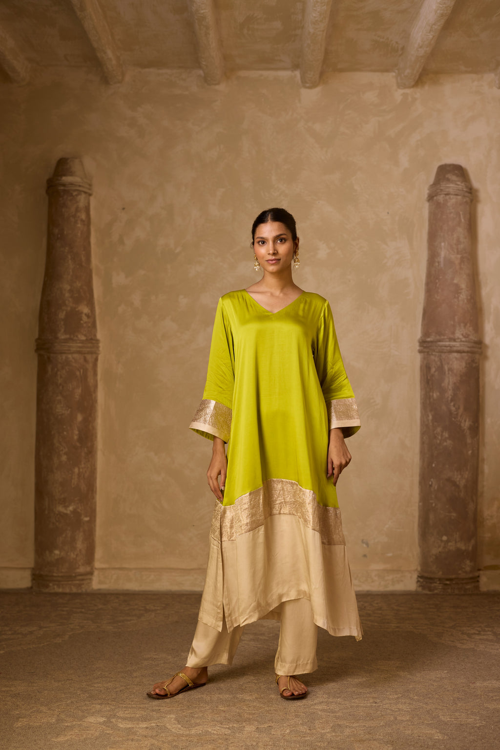 HEENA KAFTAN SET LIME