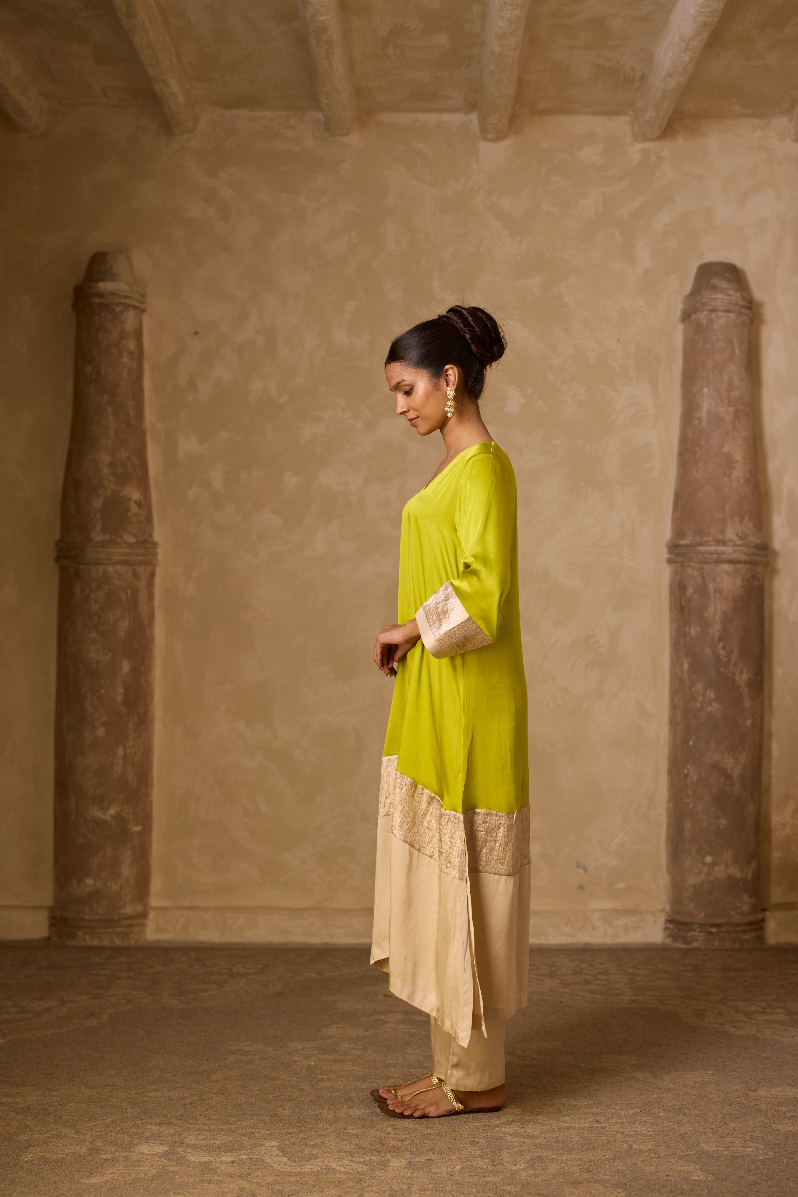 HEENA KAFTAN SET LIME