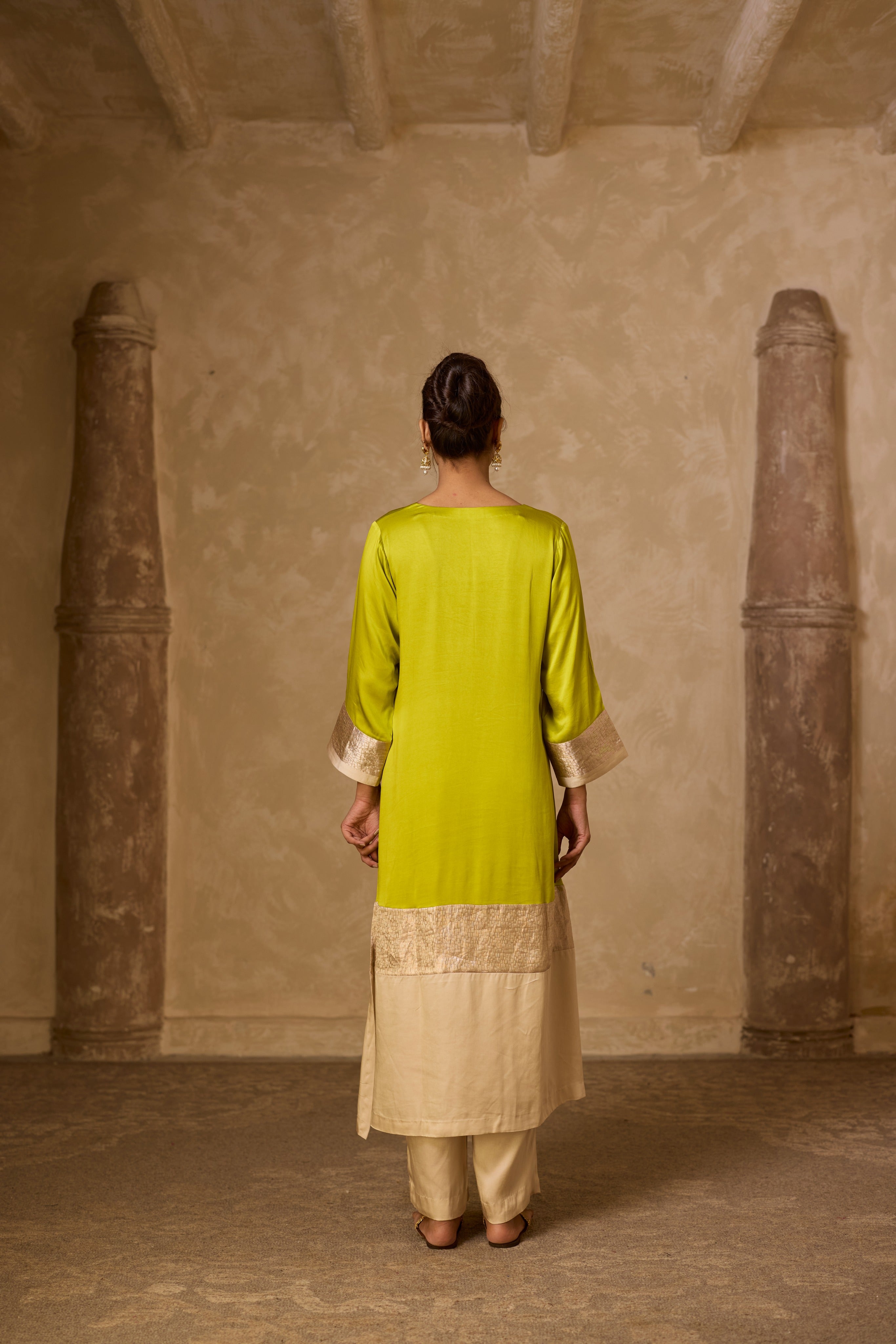 HEENA KAFTAN SET LIME