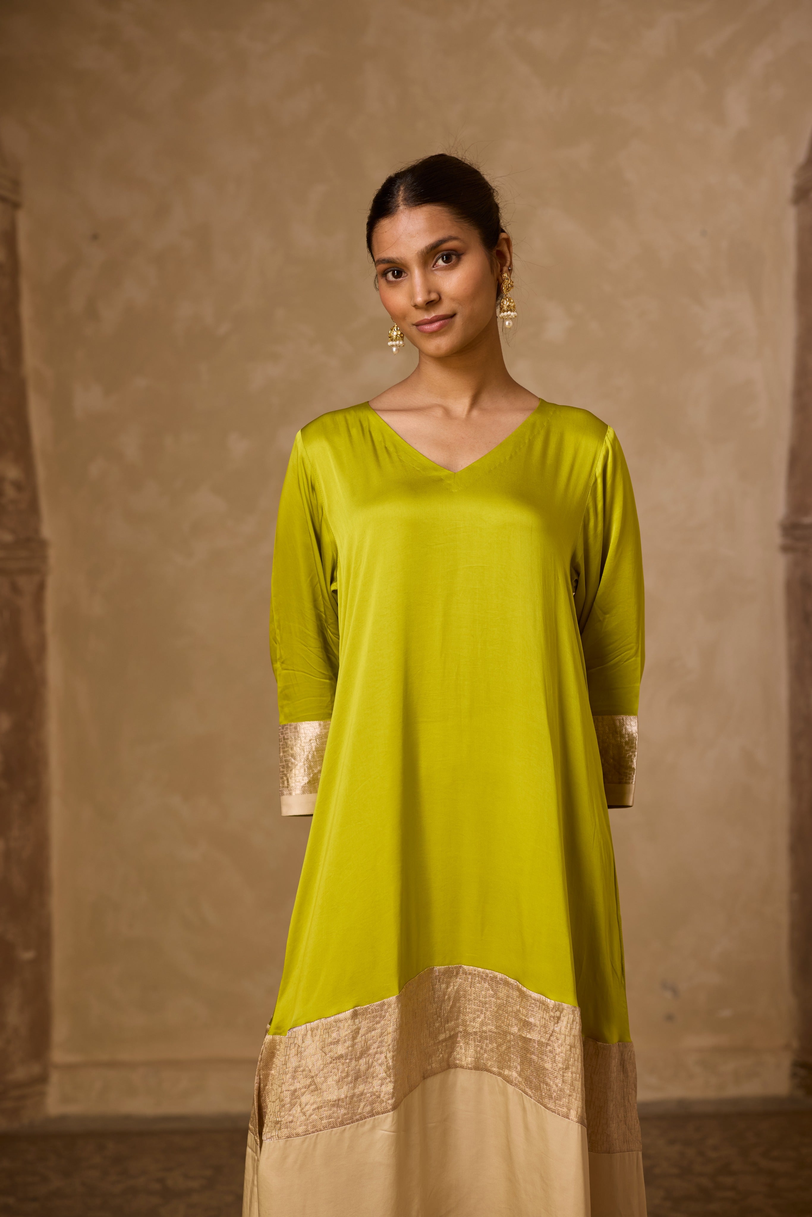 HEENA KAFTAN SET LIME
