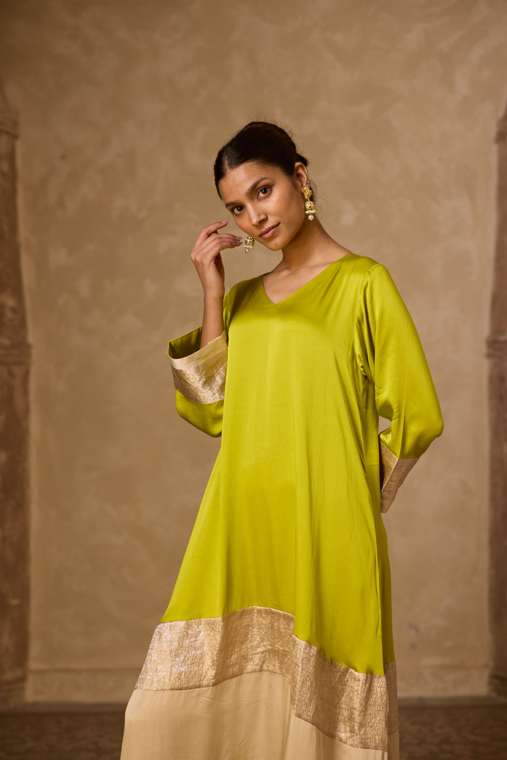 HEENA KAFTAN SET LIME