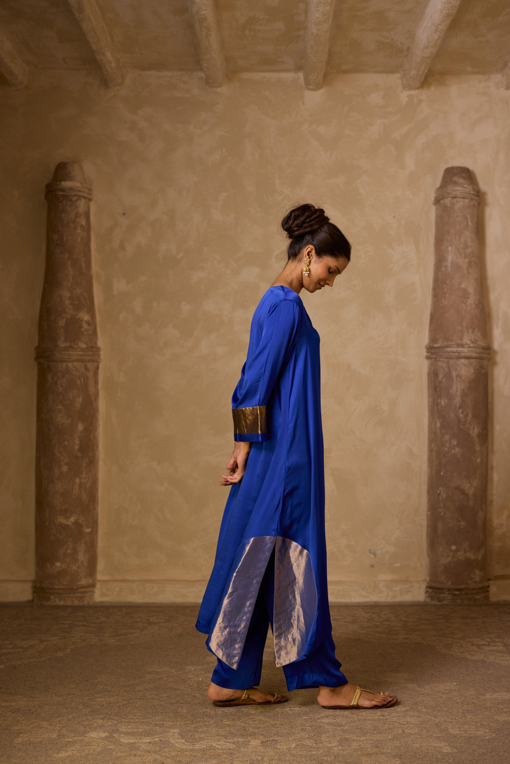 RANGOLI KAFTAN SET ROYAL BLUE