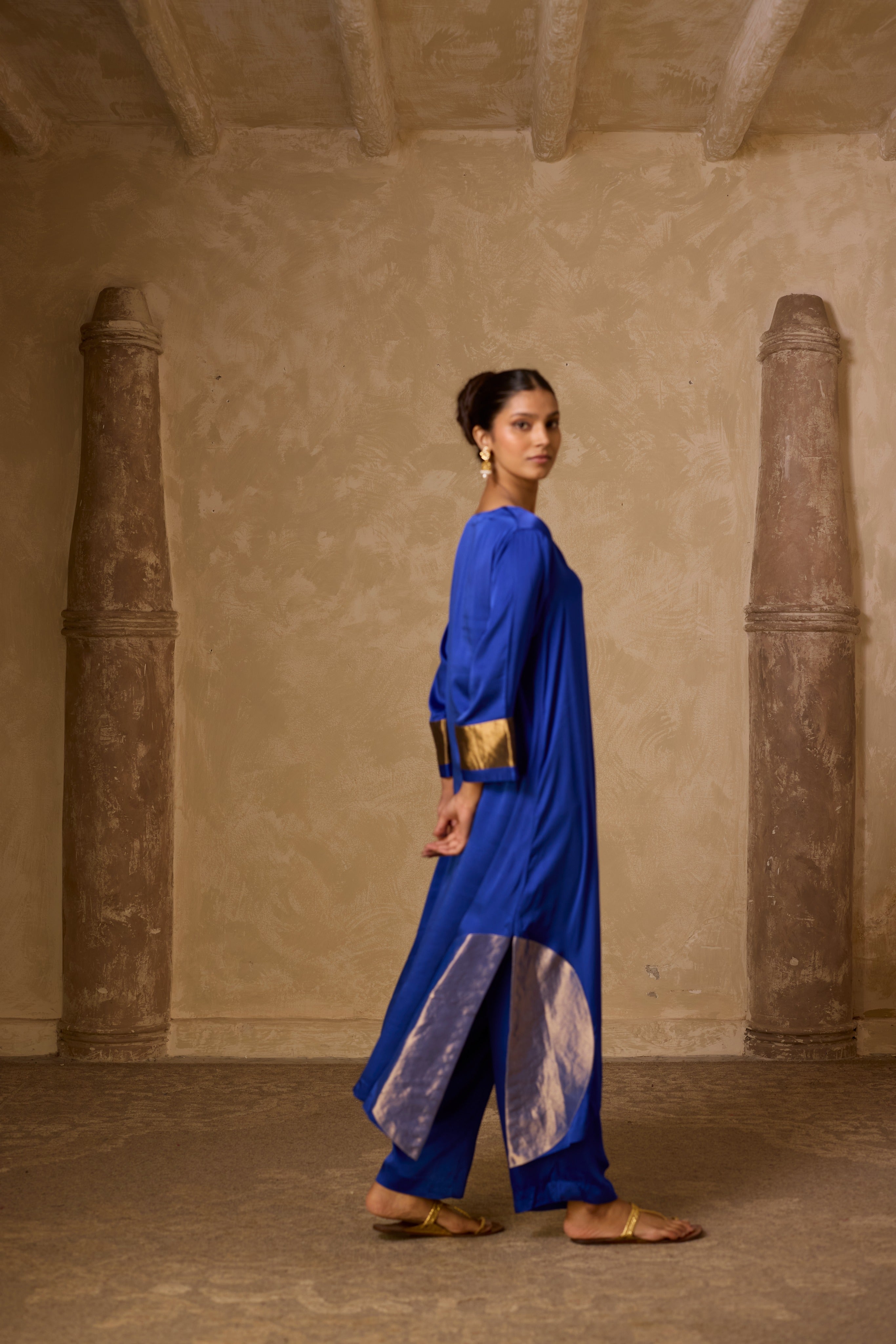 RANGOLI KAFTAN SET ROYAL BLUE