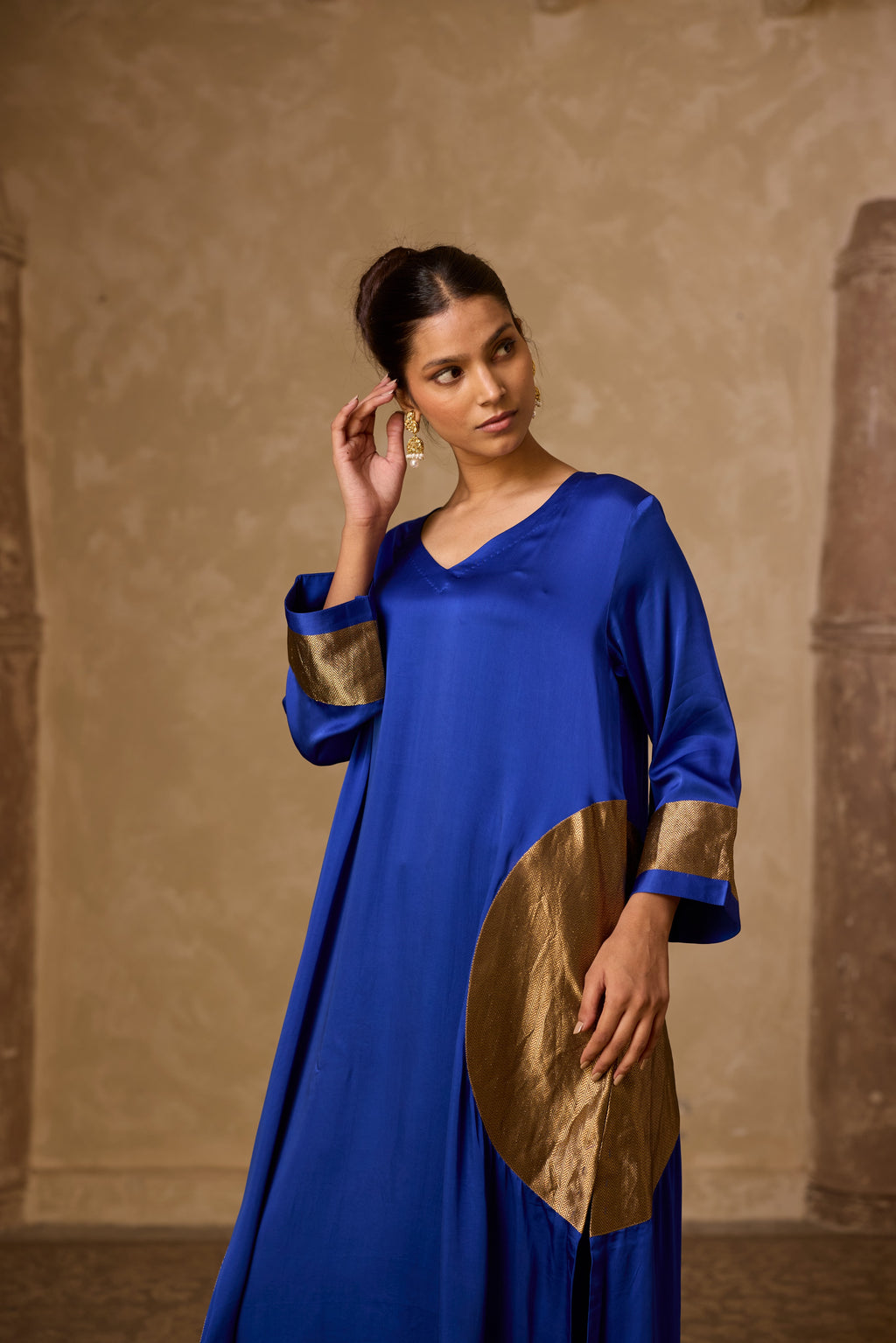 RANGOLI KAFTAN SET ROYAL BLUE