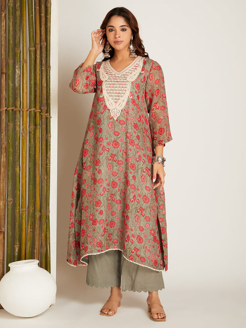 LINEN KURTA SET