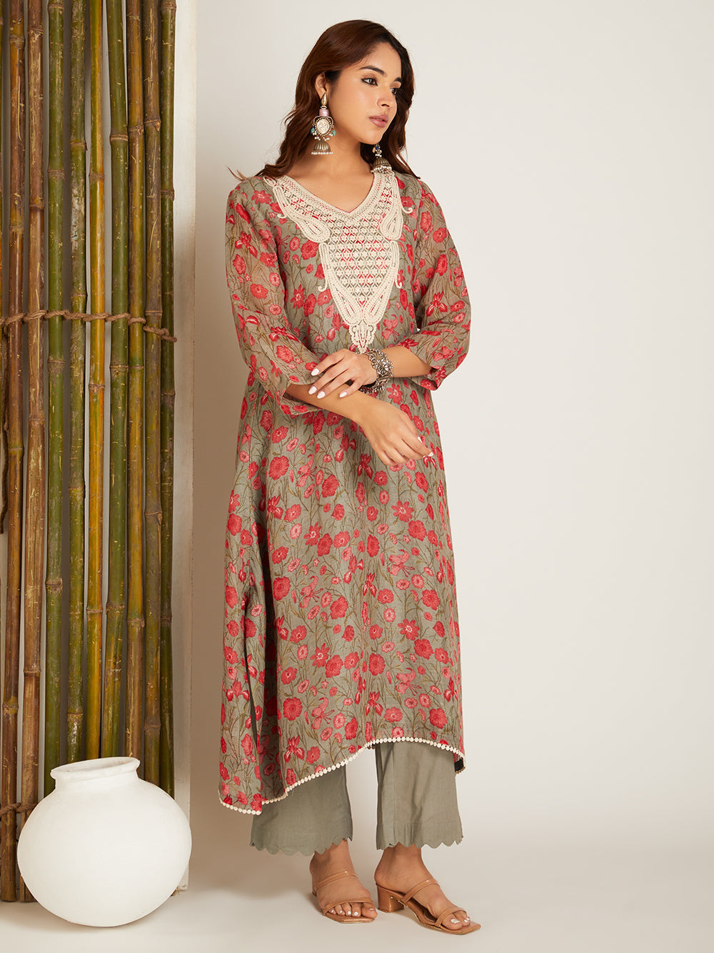 LINEN KURTA SET