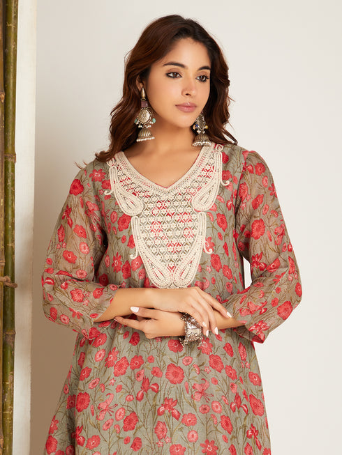 LINEN KURTA SET