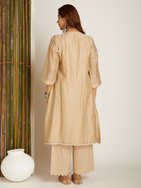 JAMDANI KURTA SET BEIGE
