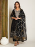 BLACK LONG JAMDANI KURTA SET