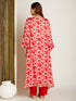 SATIN KURTA SET RED