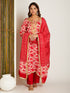 SATIN KURTA SET RED