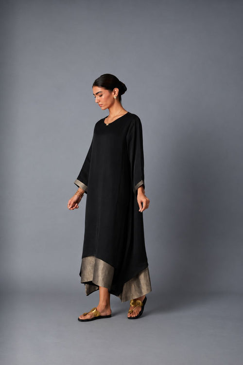 CHAMELI DRESS WITH SLEEVE BLACK